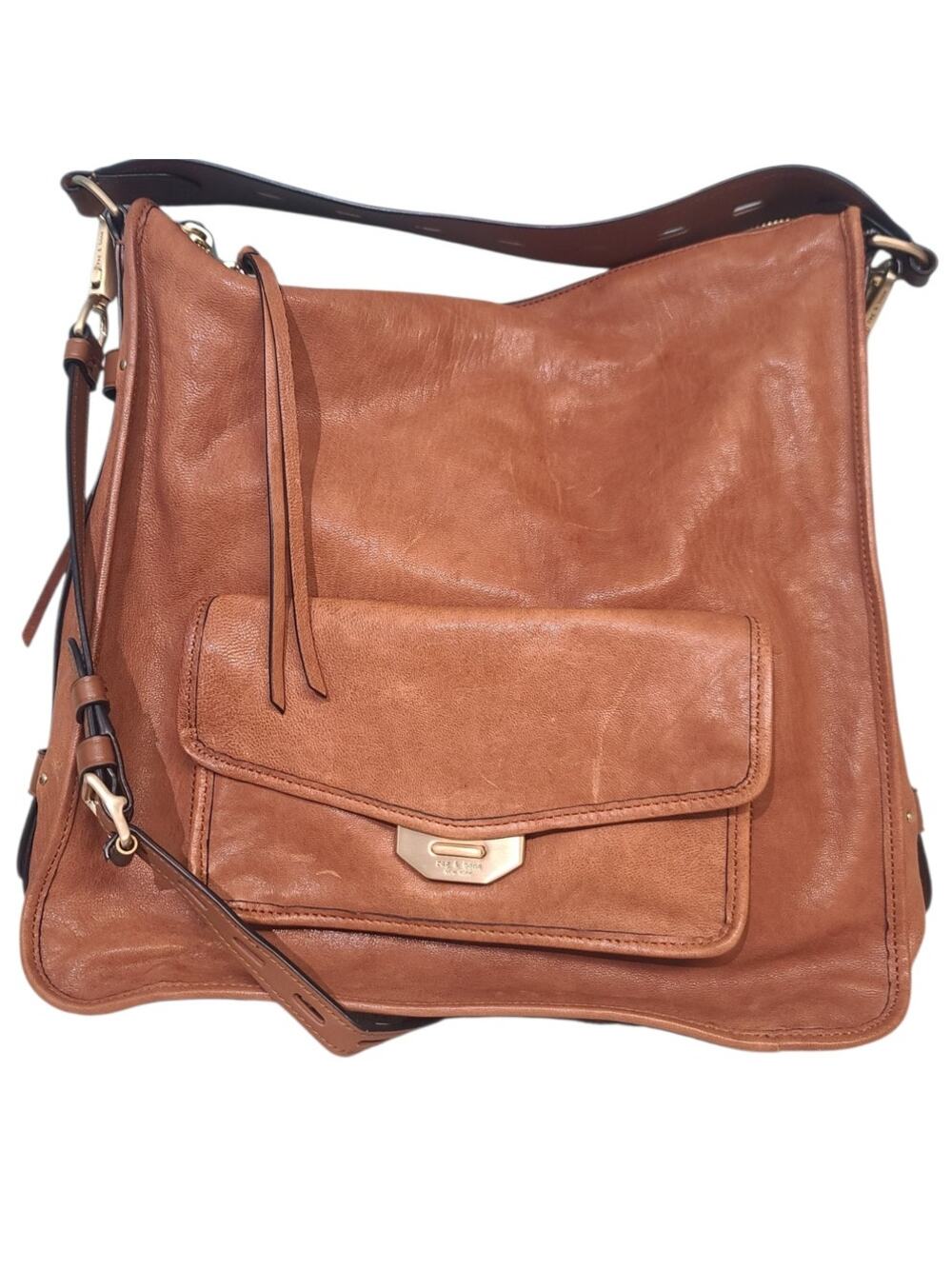 Rag & Bone Field Goat Leather Hobo Bag Tan Large Crossbody Shoulder Bag